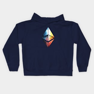 Ethereum Crystal Watercolor Galaxy Kids Hoodie